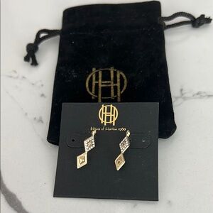 House of Harlow 1960 Gold and Silver Zigzag Earrings